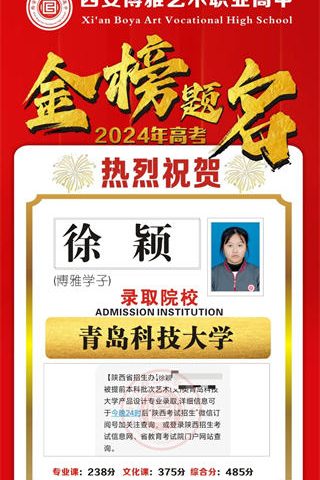 博雅学子徐颖录取到青岛科技大学