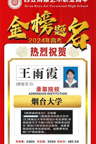 博雅学子王雨霞录取到烟台大学
